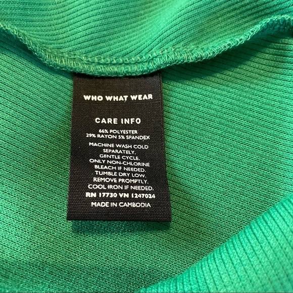 Who What Wear Green Sleeveless Halter Ribbed Knit Midi Dress Sz.M - Picture 12 of 13